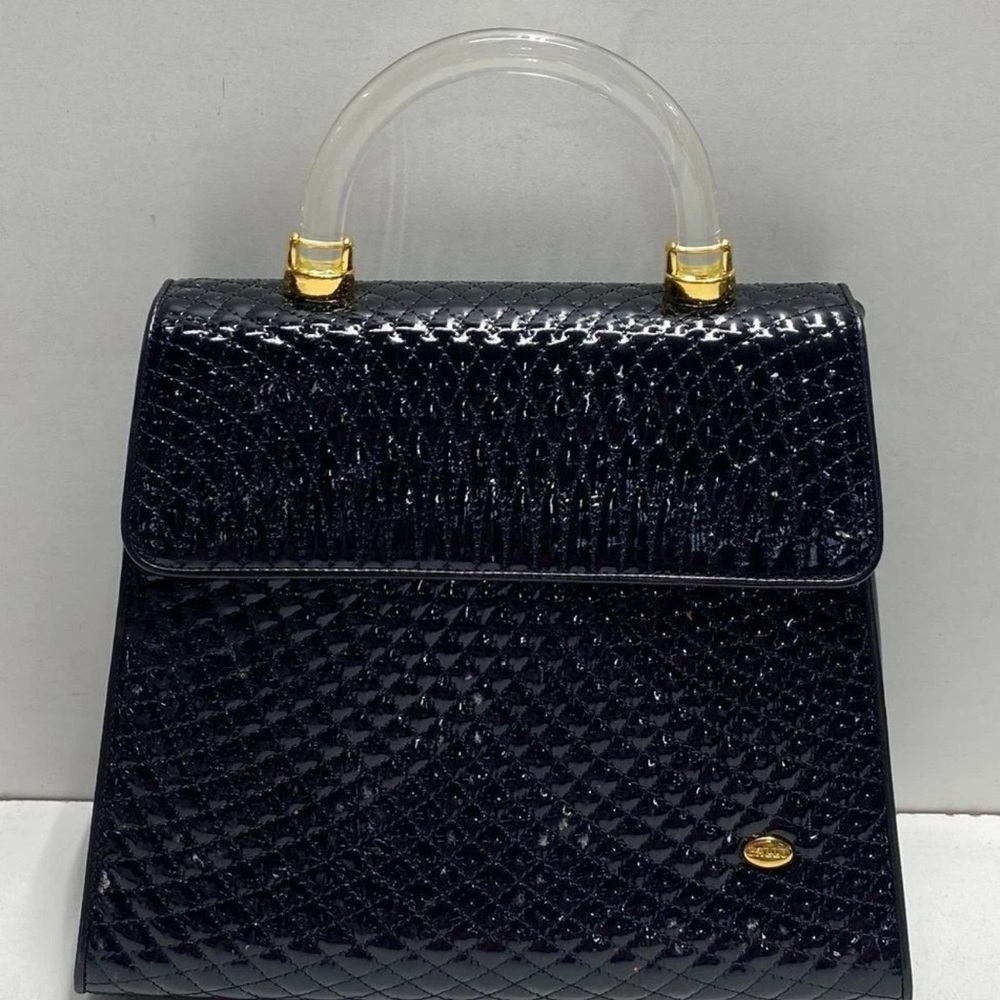 Elegant Black Handbag with Clear Handle